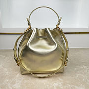 Fortok Dior Bucket Bag Cowhide Metallic Gold 24 * 27 * 12.5cm - 4