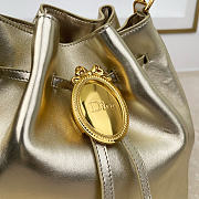 Fortok Dior Bucket Bag Cowhide Metallic Gold 24 * 27 * 12.5cm - 5