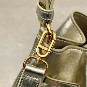 Fortok Dior Bucket Bag Cowhide Metallic Gold 24 * 27 * 12.5cm - 6