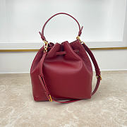 Fortok Dior Bucket Bag Burgundy Cowhide 24 * 27 * 12.5cm - 2