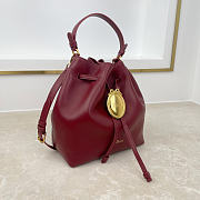 Fortok Dior Bucket Bag Burgundy Cowhide 24 * 27 * 12.5cm - 5
