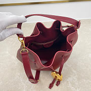 Fortok Dior Bucket Bag Burgundy Cowhide 24 * 27 * 12.5cm - 6