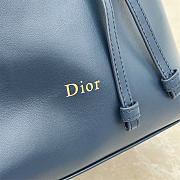 Fortok Dior Bucket Bag Navy Blue Cowhide 24 * 27 * 12.5cm - 6