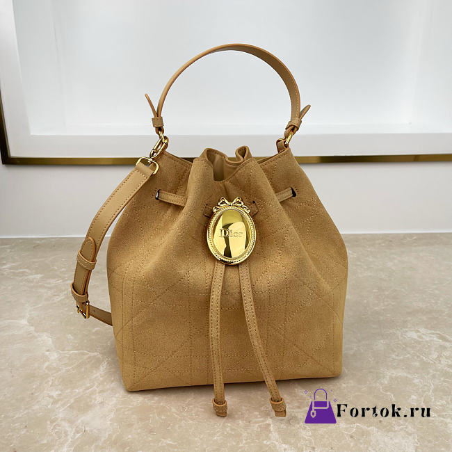 Fortok Dior Bucket Bag Suede Brown 24 * 27 * 12.5cm - 1