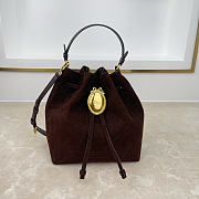 Fortok Dior Bucket Bag Suede Dark Brown 24 * 27 * 12.5cm - 1