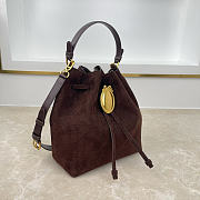 Fortok Dior Bucket Bag Suede Dark Brown 24 * 27 * 12.5cm - 4