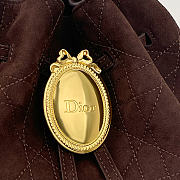 Fortok Dior Bucket Bag Suede Dark Brown 24 * 27 * 12.5cm - 5