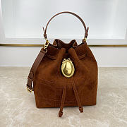 Fortok Dior Bucket Bag Suede Cognac Brown 24 * 27 * 12.5cm - 1