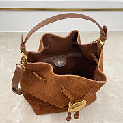Fortok Dior Bucket Bag Suede Cognac Brown 24 * 27 * 12.5cm - 2