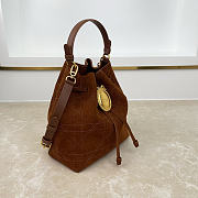 Fortok Dior Bucket Bag Suede Cognac Brown 24 * 27 * 12.5cm - 5