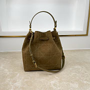 Fortok Dior Bucket Bag Suede Olive Tuape 24 * 27 * 12.5cm - 6