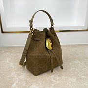 Fortok Dior Bucket Bag Suede Olive Tuape 24 * 27 * 12.5cm - 4