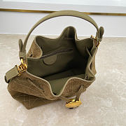 Fortok Dior Bucket Bag Suede Olive Tuape 24 * 27 * 12.5cm - 3