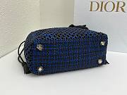Fortok Dior Medium Lady Dior Bag Two-Tone Blue Black Woven Calfskin 24x21x12cm - 3