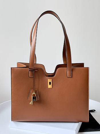 Fortok Celine Cabas 16 Leather Tote Tan Calfskin 37x29x12cm