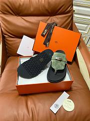 Fortok Hermès Empire Sandals Green Suede  - 6