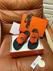 Fortok Hermès Empire Sandals Orange Suede  - 2