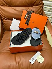 Fortok Hermès Empire Sandals Light Blue Suede  - 4