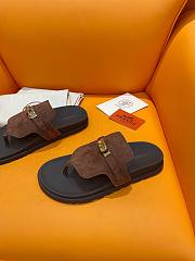 Fortok Hermès Empire Sandals Dark Brown Suede  - 5