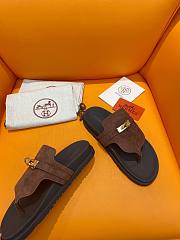 Fortok Hermès Empire Sandals Dark Brown Suede  - 6