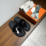 Fortok Hermès Empire Sandals Black Suede  - 1