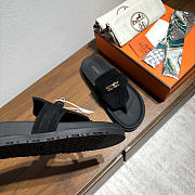 Fortok Hermès Empire Sandals Black Suede  - 5