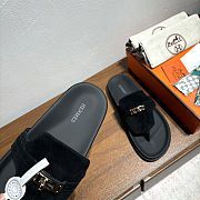 Fortok Hermès Empire Sandals Black Suede  - 4