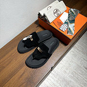 Fortok Hermès Empire Sandals Black Suede  - 3