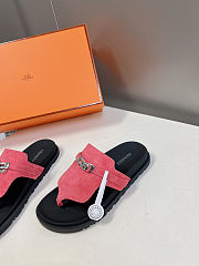 Fortok Hermès Empire Sandals Coral Pink Suede  - 3