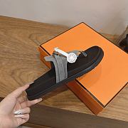 Fortok Hermès Empire Sandals Grey Suede  - 5