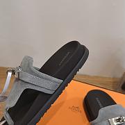 Fortok Hermès Empire Sandals Grey Suede  - 2