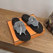 Fortok Hermès Empire Sandals Grey Suede  - 1