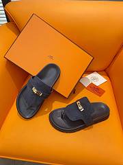 Fortok Hermès Empire Sandals Navy Blue Suede  - 6