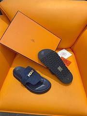 Fortok Hermès Empire Sandals Navy Blue Suede  - 4