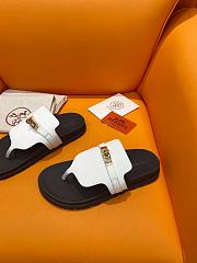 Fortok Hermès Empire Sandals White Leather  - 5