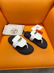 Fortok Hermès Empire Sandals White Leather  - 6