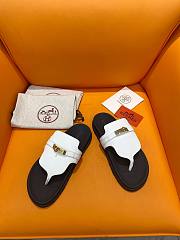 Fortok Hermès Empire Sandals White Leather  - 4