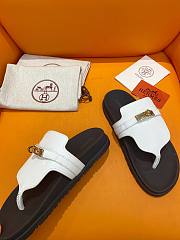 Fortok Hermès Empire Sandals White Leather  - 3