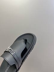 Fortok Hermès Empire Sandals Black Leather - 5