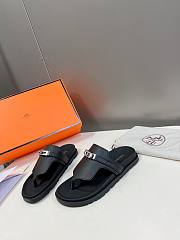 Fortok Hermès Empire Sandals Black Leather - 4