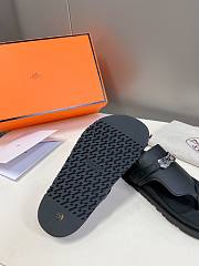 Fortok Hermès Empire Sandals Black Leather - 3