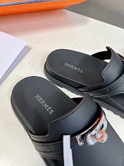 Fortok Hermès Empire Sandals Black Leather - 2
