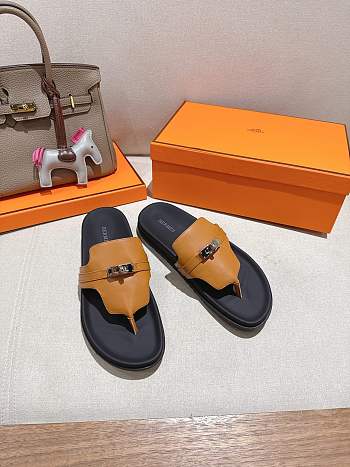 Fortok Hermès Empire Sandals Brown Leather