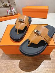 Fortok Hermès Empire Sandals Brown Leather - 6