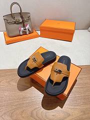 Fortok Hermès Empire Sandals Brown Leather - 5