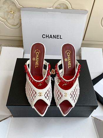 Fortok Chanel Coco Beach 2026 Collection Mules White 90mm