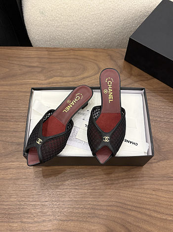 Fortok Chanel Coco Beach 2026 Collection Black Mules 3.5mm