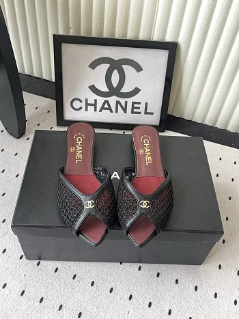 Fortok Chanel Coco Beach 2026 Collection Black Mules Flats