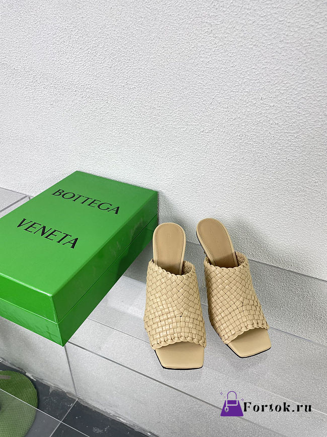 Fortok Bottega Veneta Knot Mule Cane sugar 9cm - 1