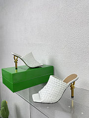 Fortok Bottega Veneta Knot Mule White 9cm - 4